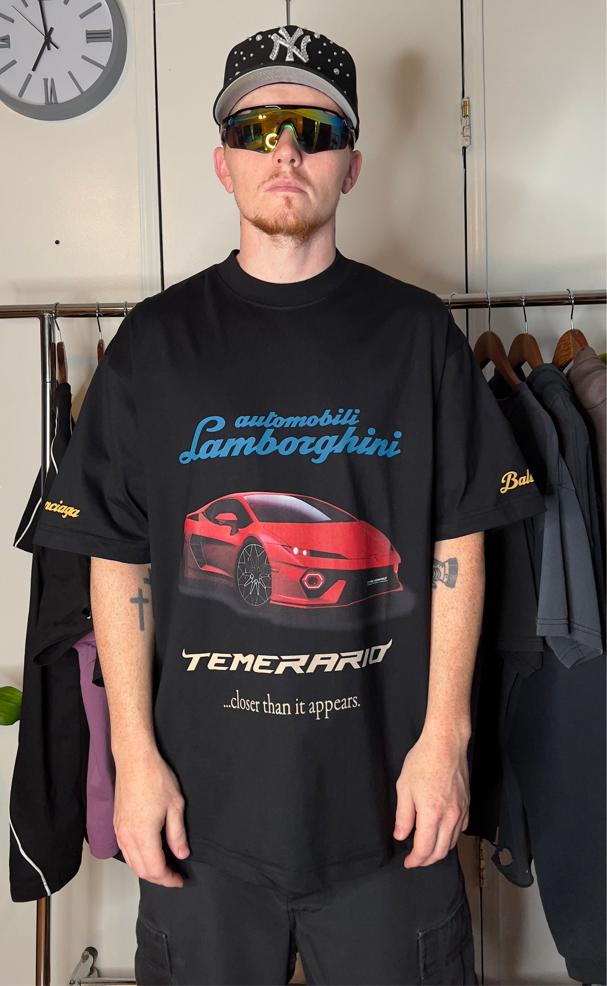 Balenciaga Black Automobili Lamborghini T-Shirt