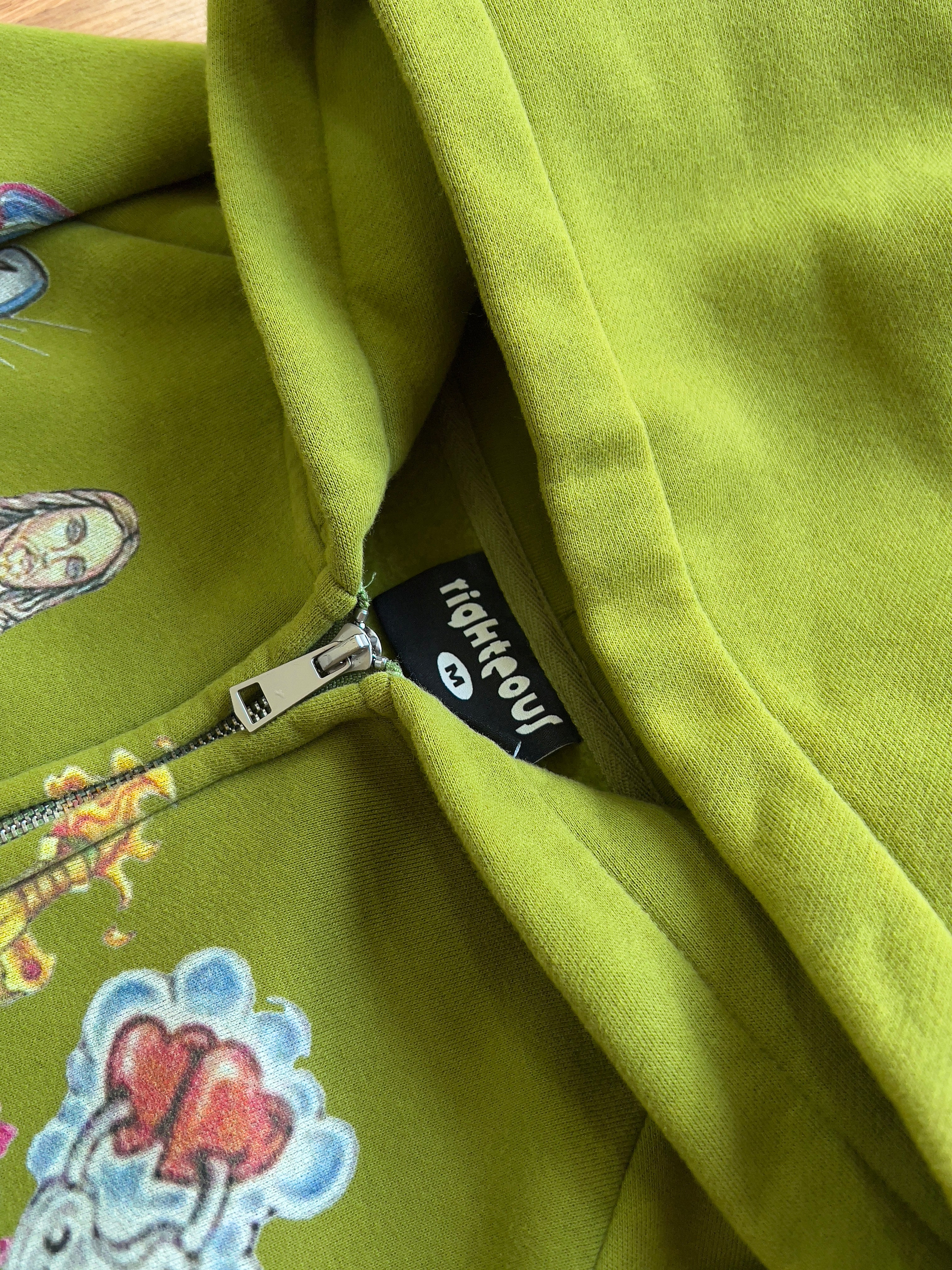 Righteous Co Moss Risen King Cropped Hoodie