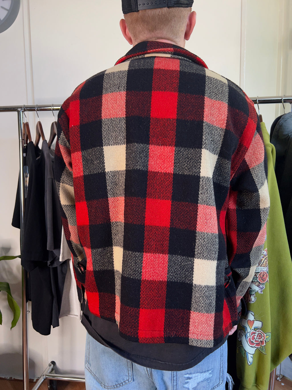 1950’s Woolrich Zip Up Red Flannel Shirt Jacket