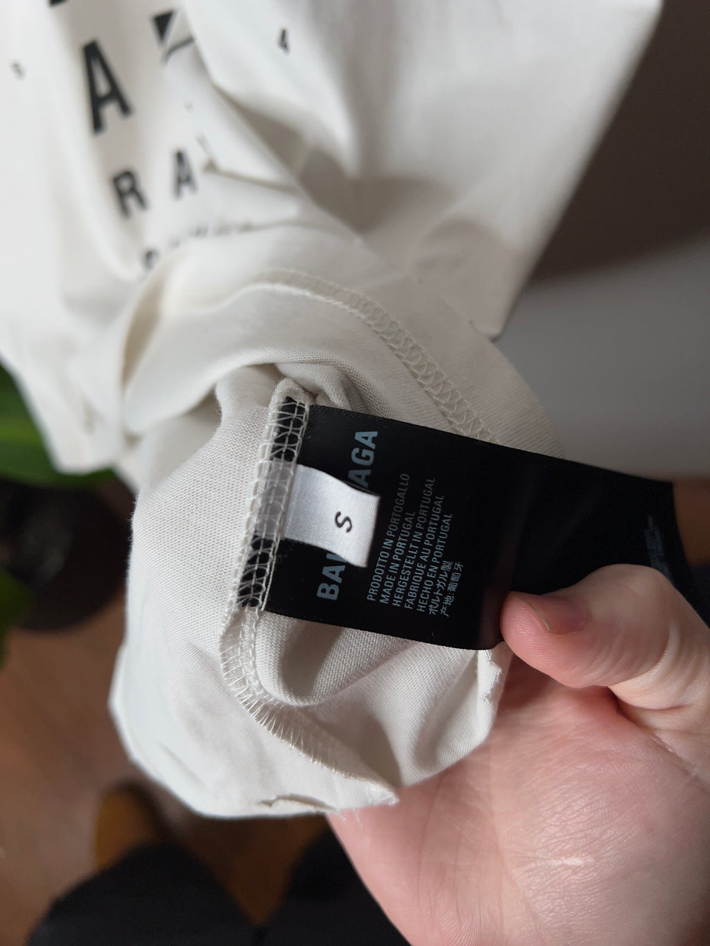 Thrashed Balenciaga Optical Logo Oversized T-Shirt