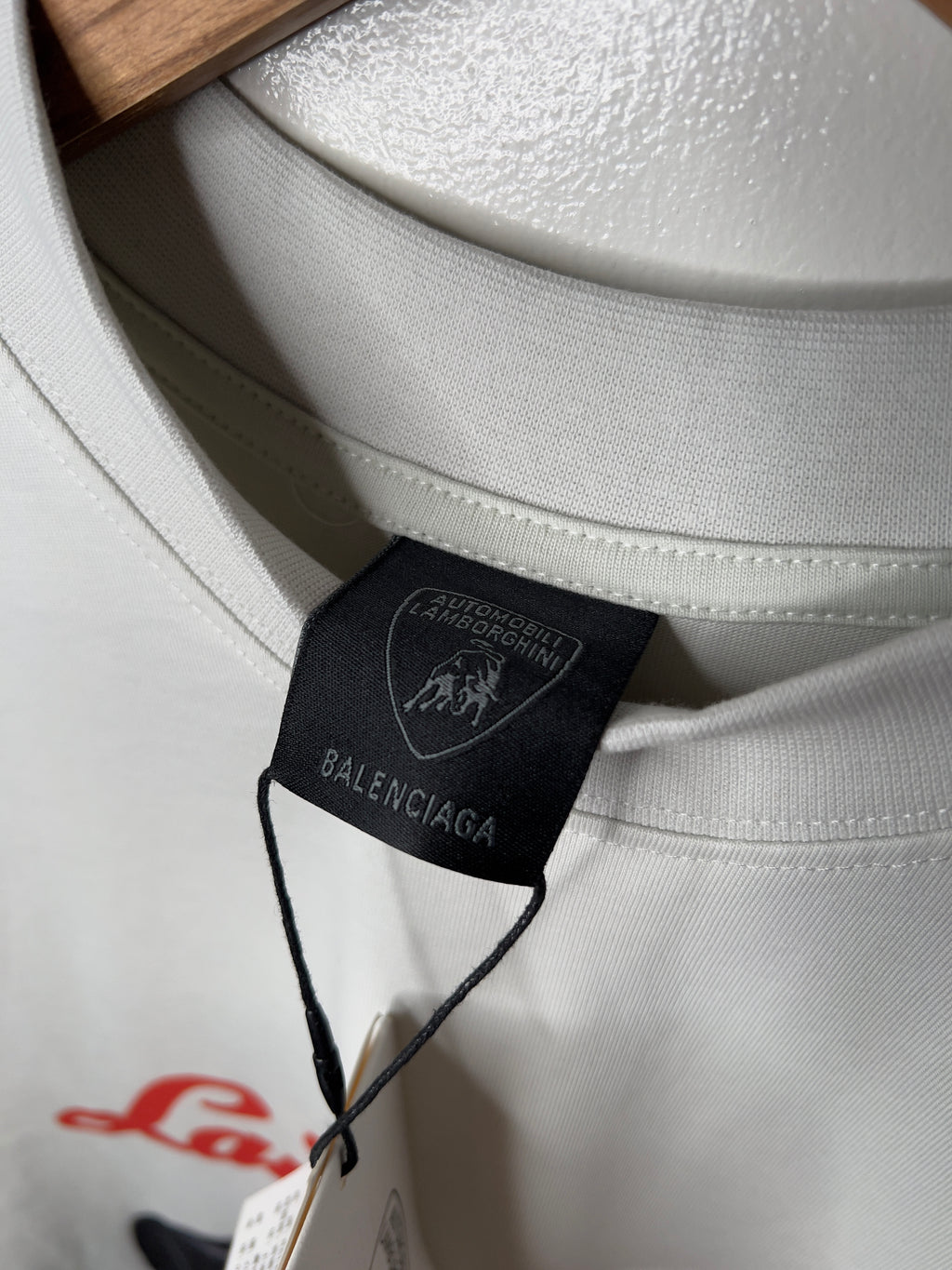 Balenciaga White Automobili Lamborghini T-Shirt