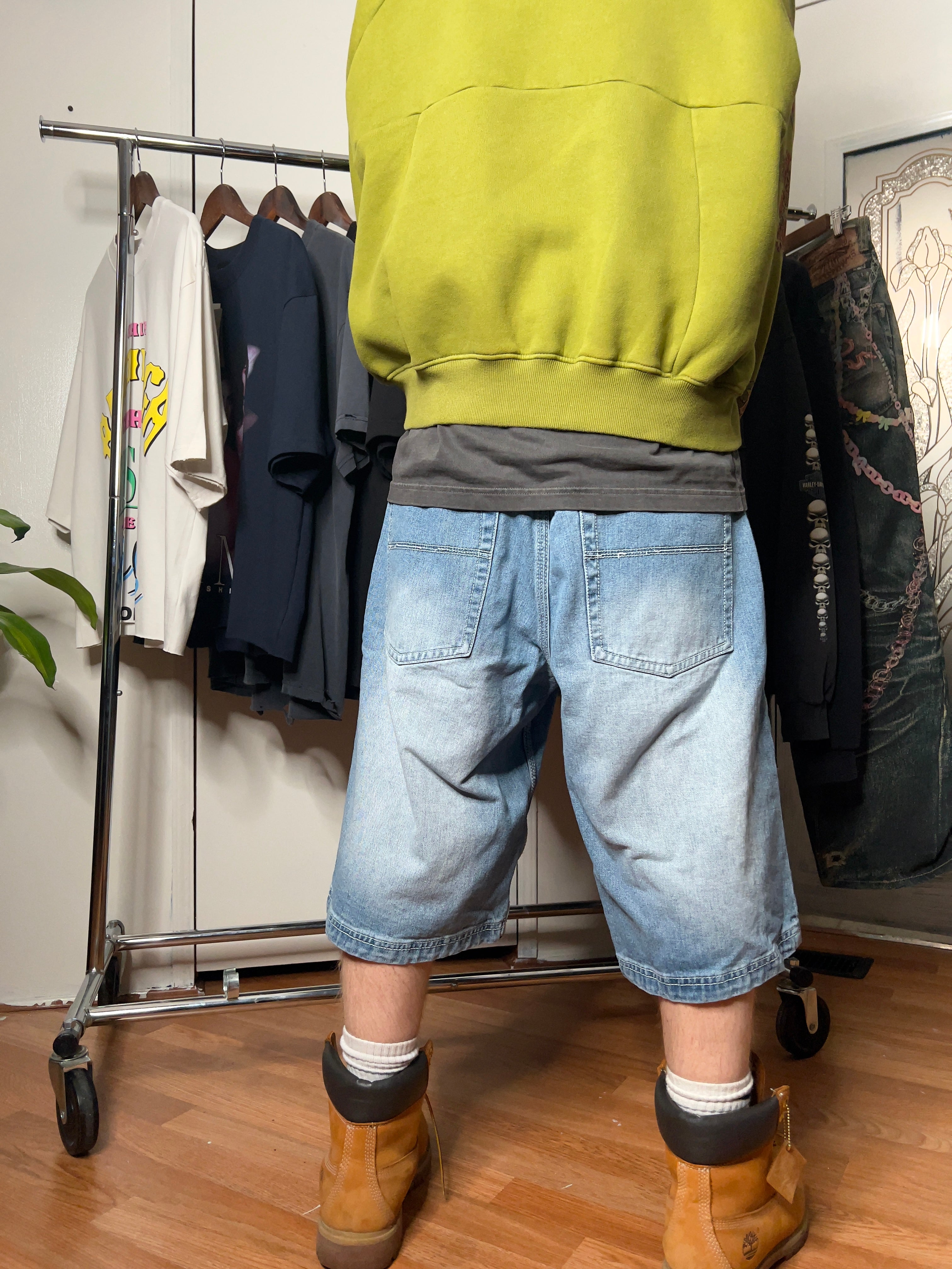 NYC DENIM Y2K Baggy Wide Leg Denim Shorts