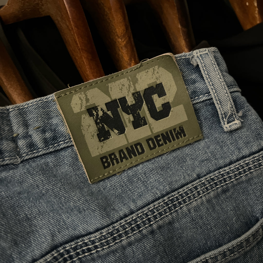 NYC DENIM Y2K Baggy Wide Leg Denim Shorts